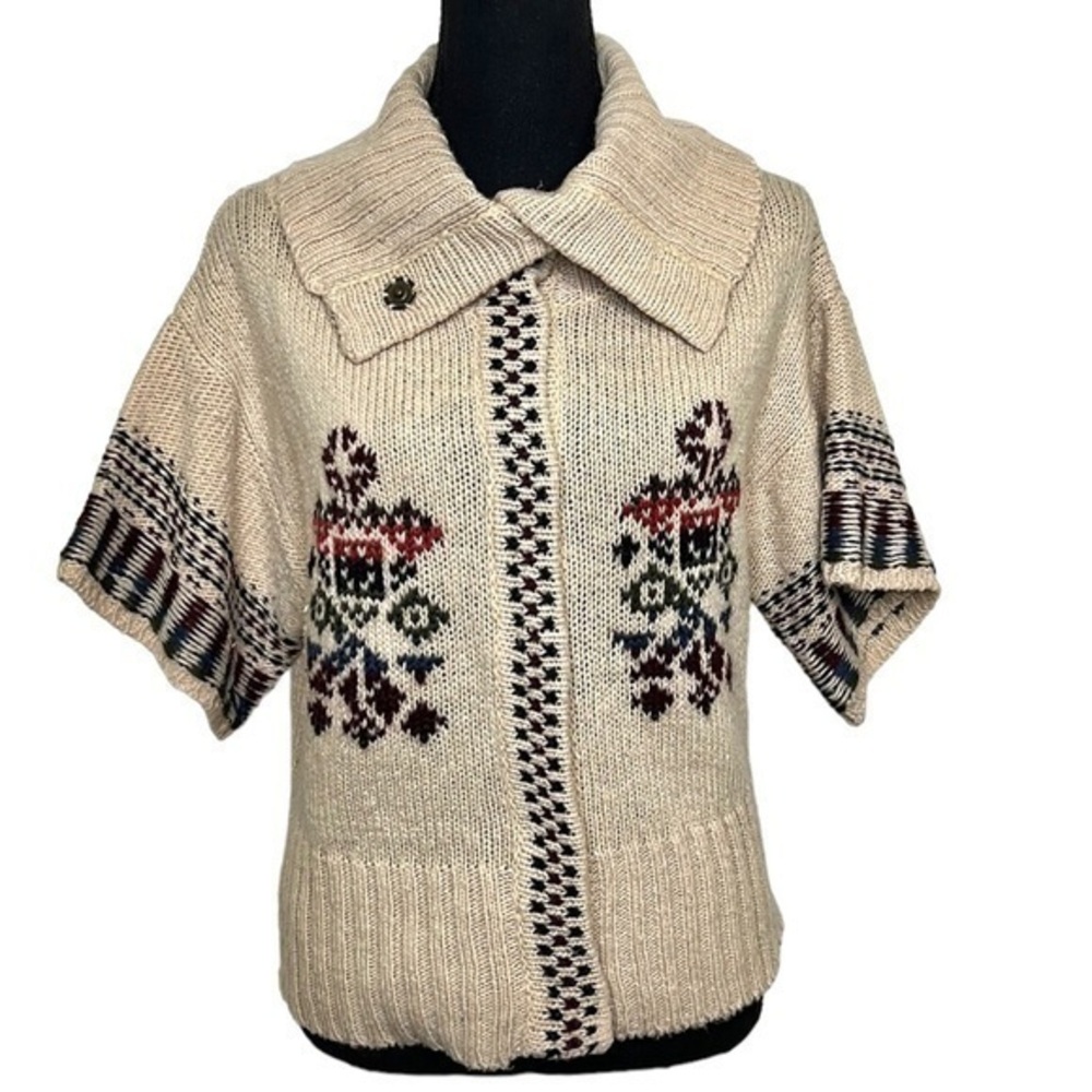 Forever21 Short Sleeve Nordic Women’s Sweater Oatmeal Size Small